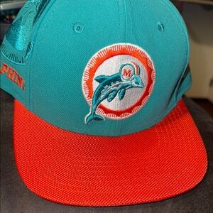 New Era Cap 9 Fifty Teal & Orange NFL Dolphins Logo Baseball Snapback Hat Cap